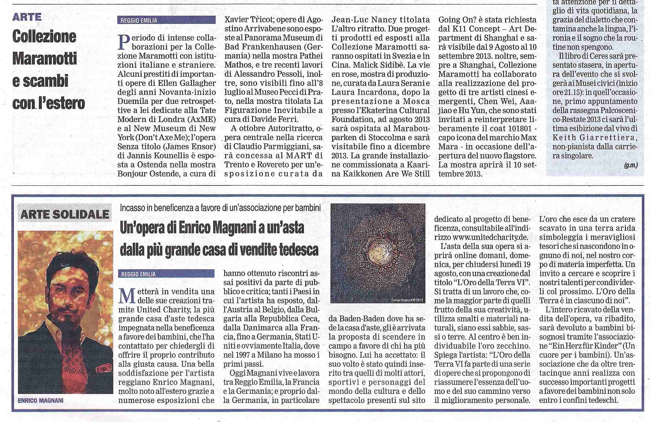 Enrico Magnani PRIMA PAGINA, reggio, modena, intervista