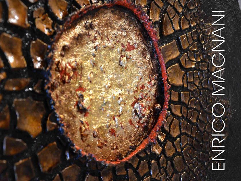 Enrico Magnani, Gold of the earth, series of textured abstract contemporary artworks