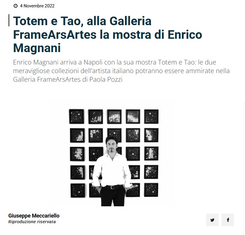 enrico magnani, mostra totem e tao, napoli, frame ars artes gallery