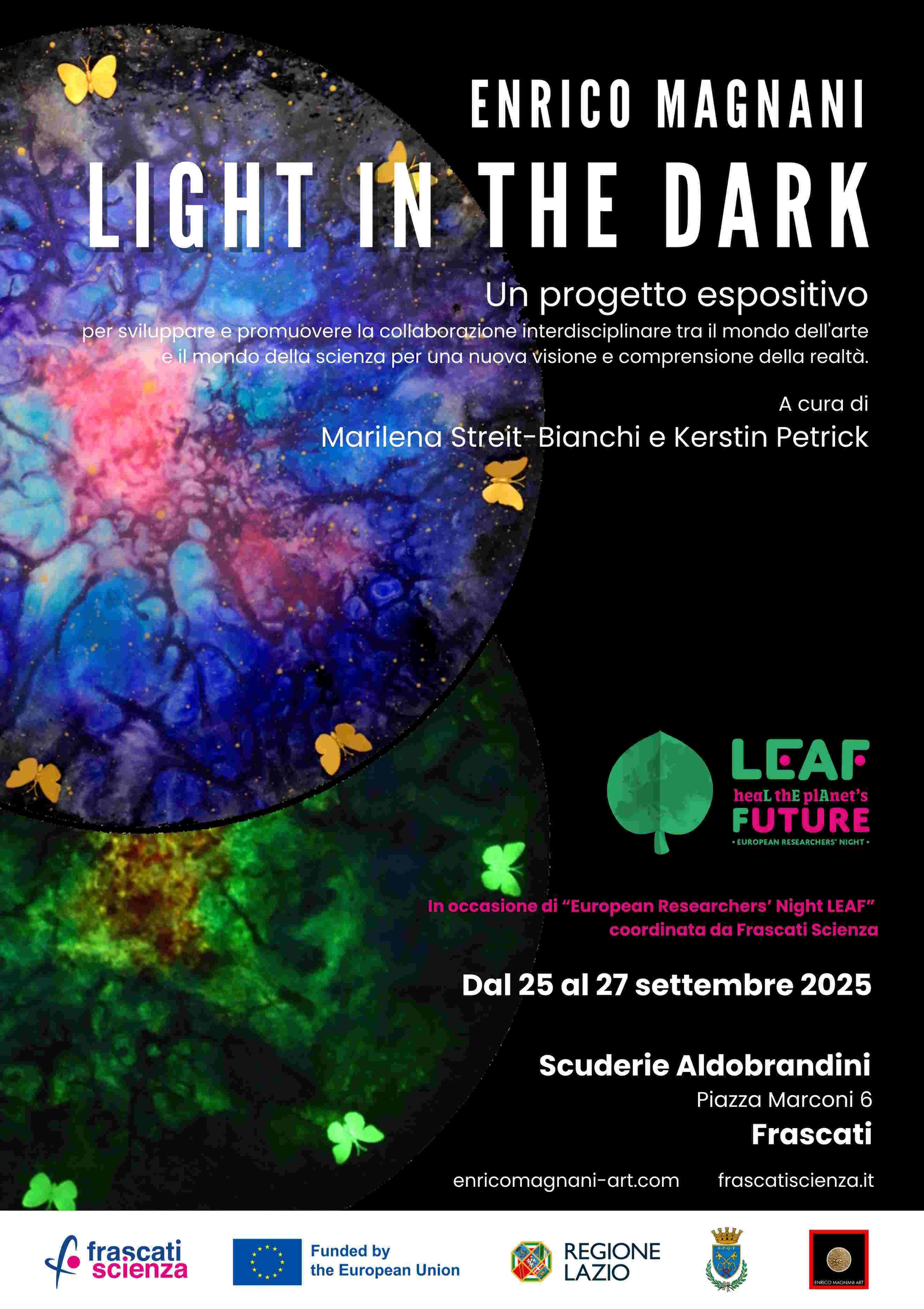 Enrico Magnani, frascati, light in the dark, mostra, notte europea dei ricercatori , 2025