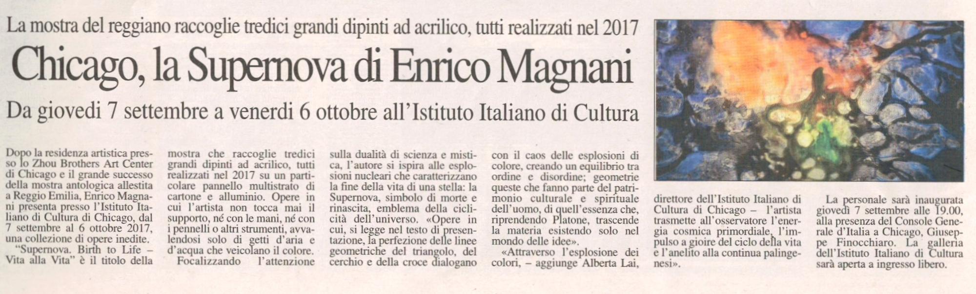 enrico magnani, chicago, istituto Italiano di Cultura, IIC, Supernova