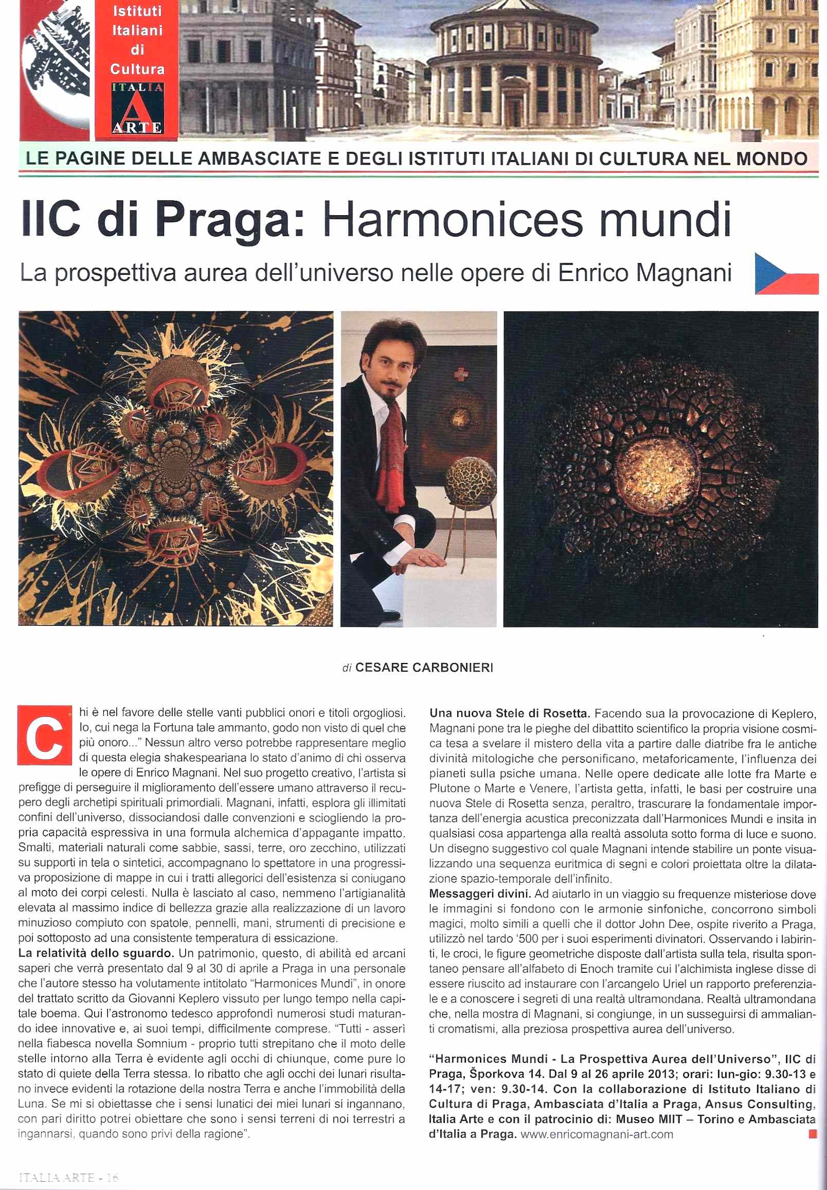 Enrico Magnani, italia arte, praga, harmonices mundi