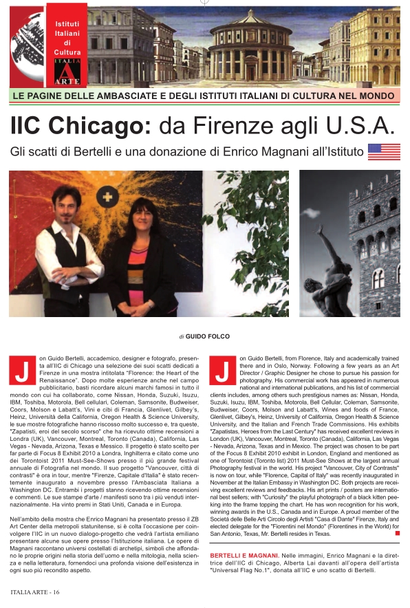 enrico magnani, iic, chicago, universal, flag, istituto, italiano, cultura