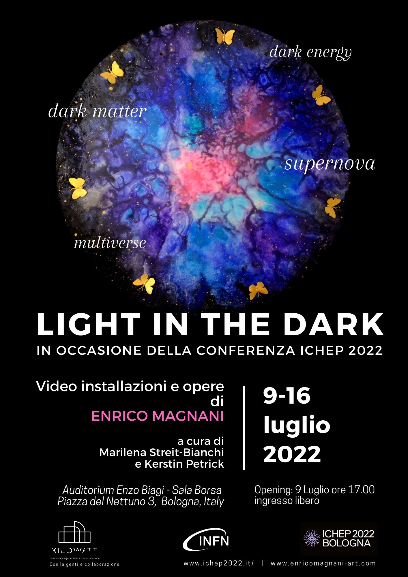 Enrico magnani, BOLOGNA, light, dark, art, science, supernova, dark matter, dark energy, multiverse, ichep