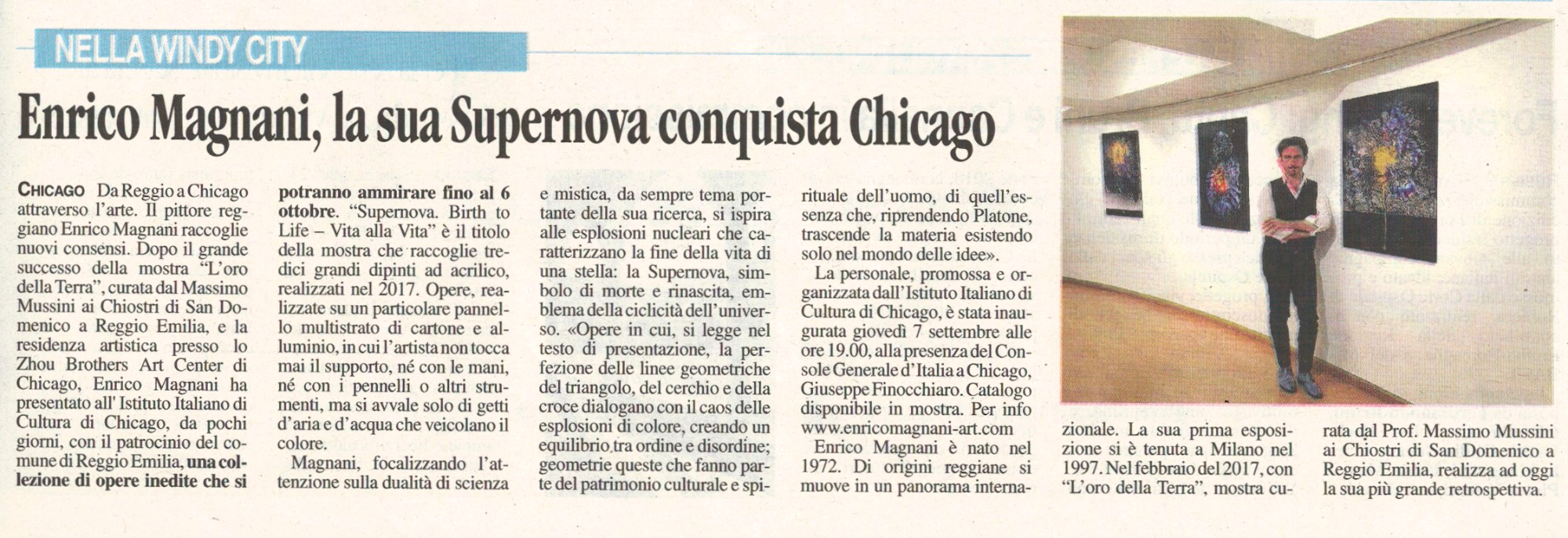 enrico magnani, chicago, giornale, reggio, supernova