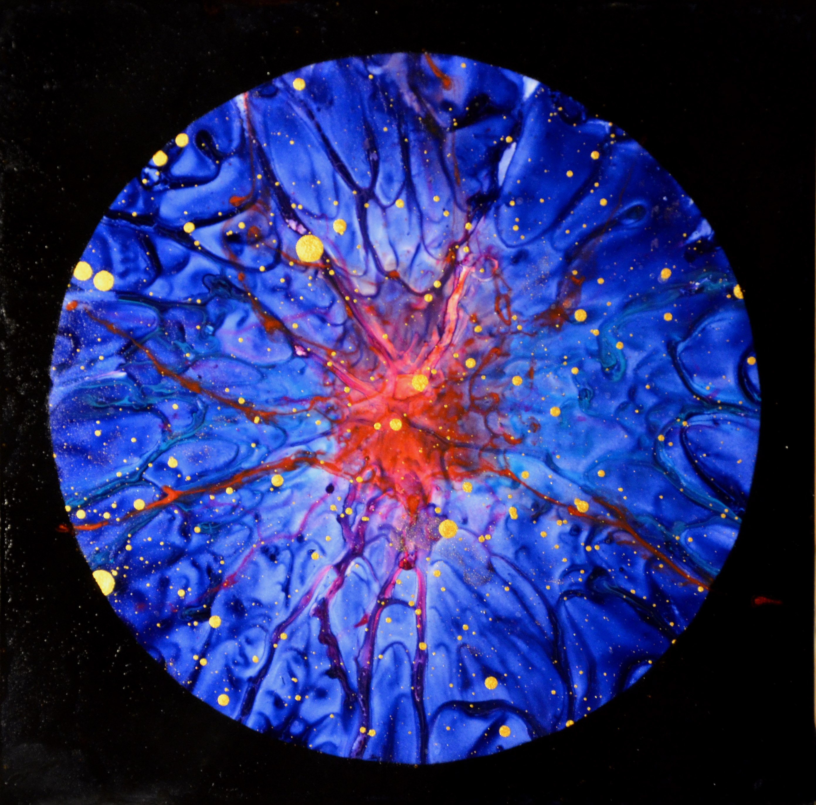 Enrico Magnani, Study for Dark Matter No.1 | 2019, Acrylic and phosphorescent pigment on multi-layer paper aluminium board, glows in the dark