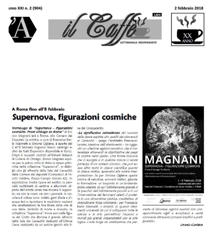 enrico magnani, giornale, caffe, roma, camera, deputati, supernova, mostra, 